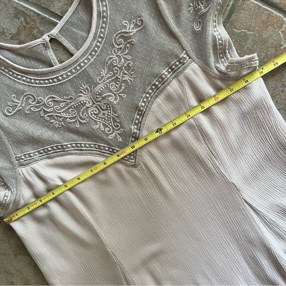 ⭐️BOGO FREE⭐️ MAURICE’S Sheer Top Trapeze Dress with Mesh Yoke Medium - Picture 7 of 12